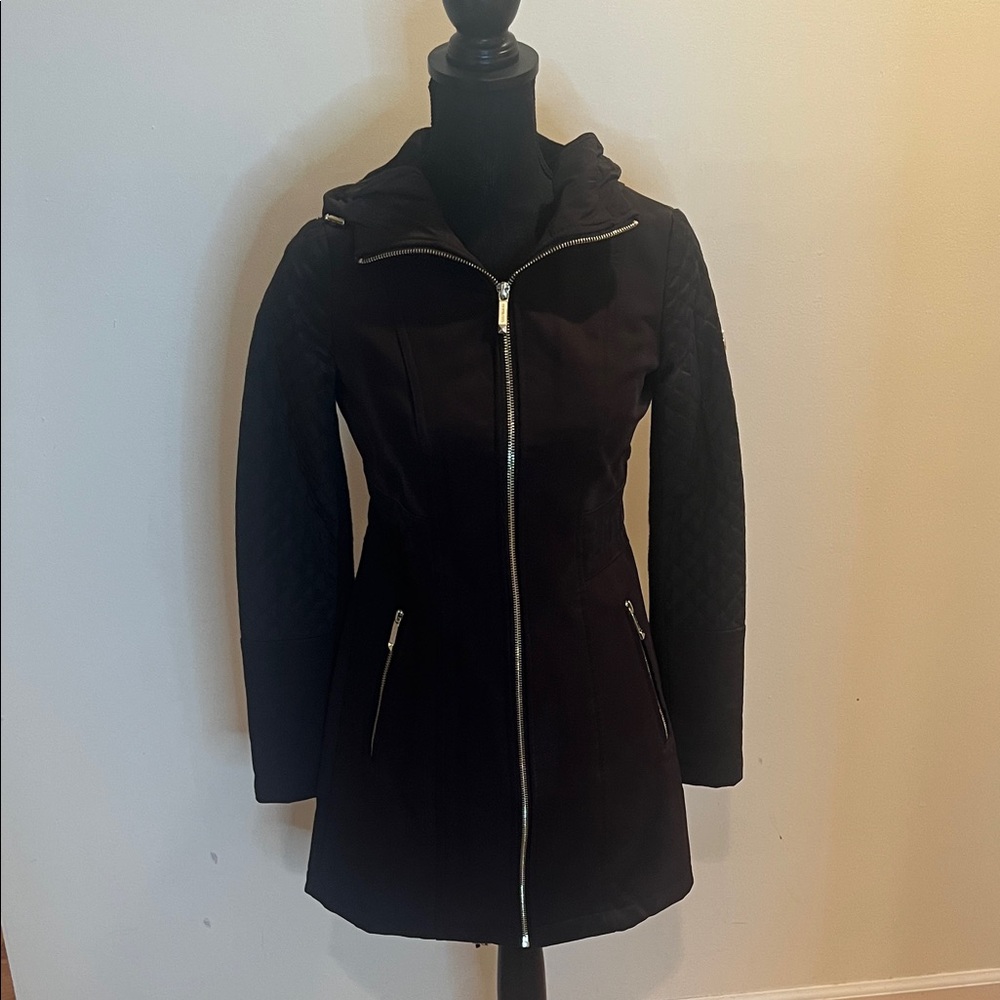 Michael Kors Black Quilted Utility Jacket